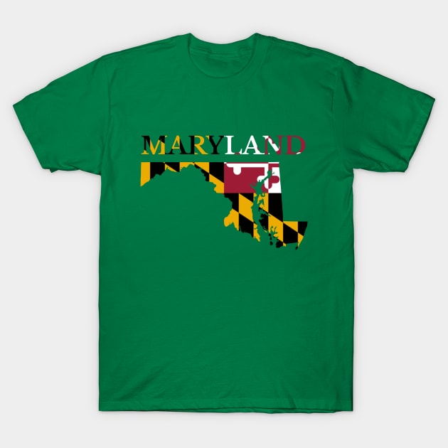 Maryland Map Flag T-Shirt by maro_00